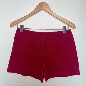 High waisted burgundy shorts